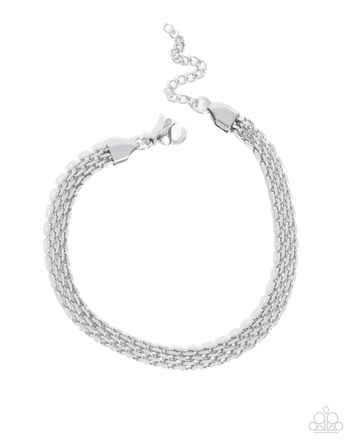 Chained Constitution Men&#39;s Silver Bracelet - Paparazzi Accessories- lightbox - CarasShop.com - $5 Jewelry by Cara Jewels