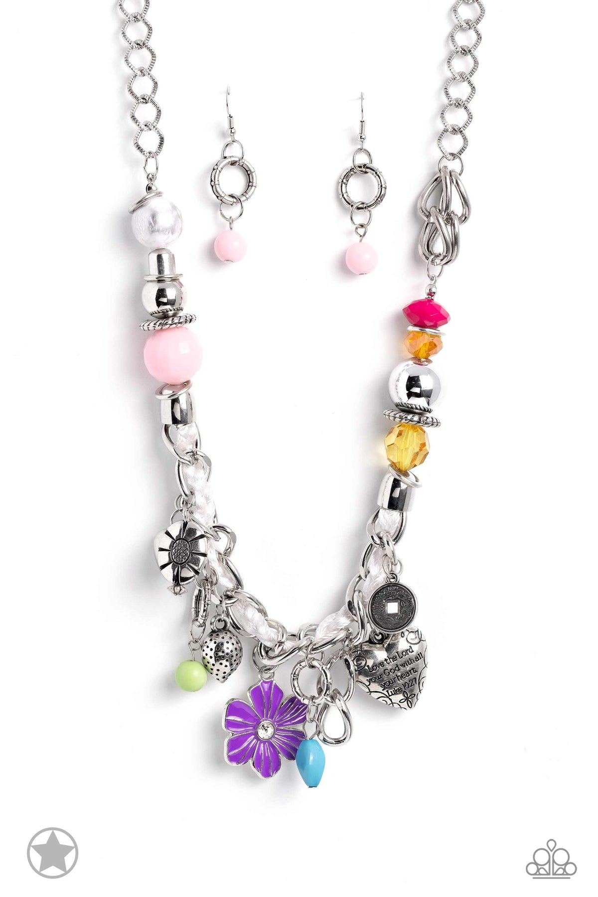 Charmed, I Am Sure Multi Charm Necklace - Paparazzi Accessories- lightbox - CarasShop.com - $5 Jewelry by Cara Jewels