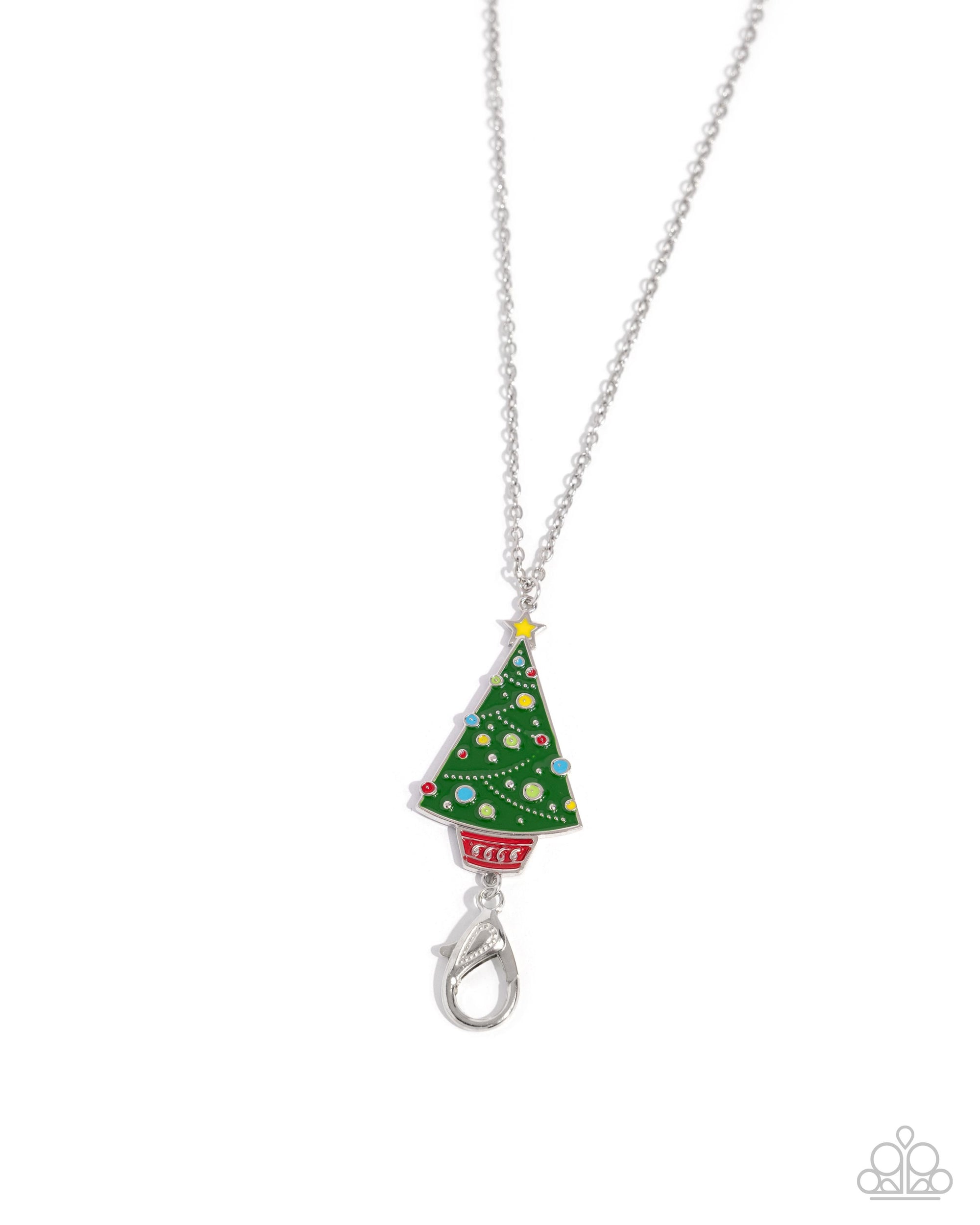 Charming Christmas Multi Christmas Tree Lanyard Necklace - Paparazzi Accessories- lightbox - CarasShop.com - $5 Jewelry by Cara Jewels