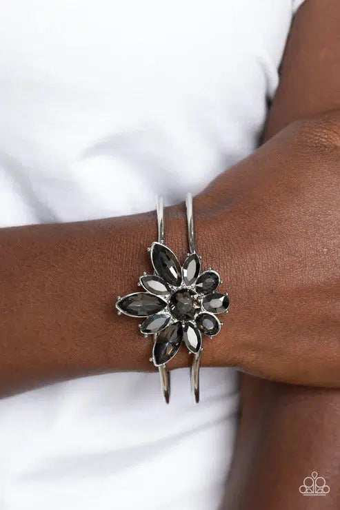 Chic Corsage Silver Bracelet - Paparazzi Accessories-on model - CarasShop.com - $5 Jewelry by Cara Jewels