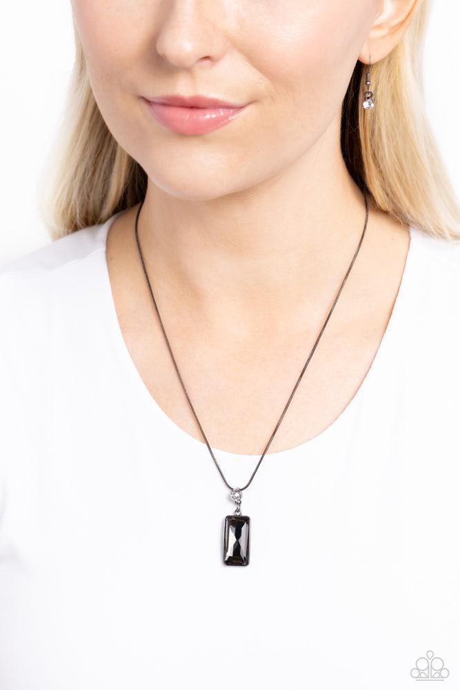 Cosmic Curator Black Necklace - Paparazzi Accessories-on model - CarasShop.com - $5 Jewelry by Cara Jewels