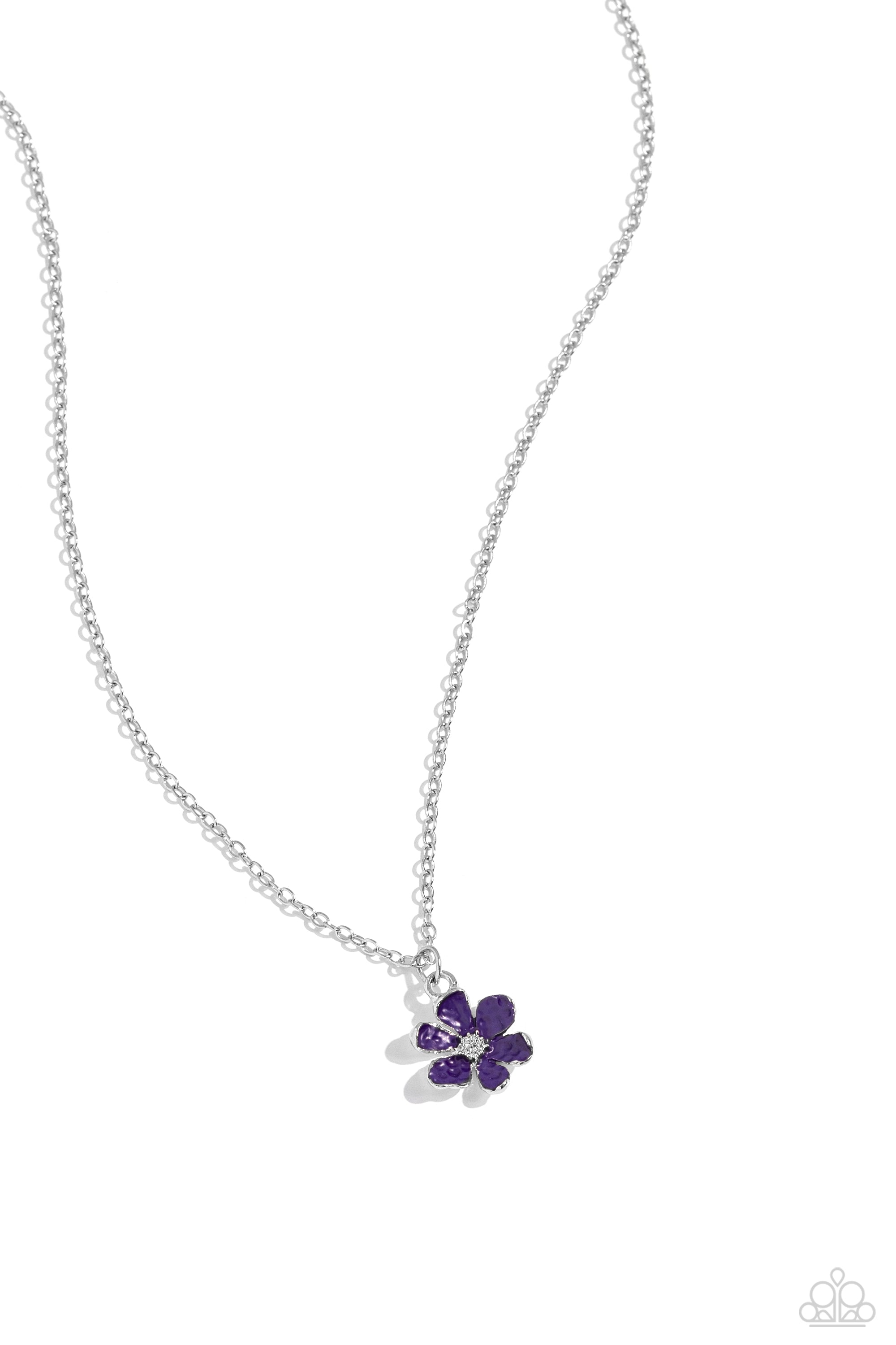 Cottage Retreat Purple Flower Necklace - Paparazzi Accessories- lightbox - CarasShop.com - $5 Jewelry by Cara Jewels