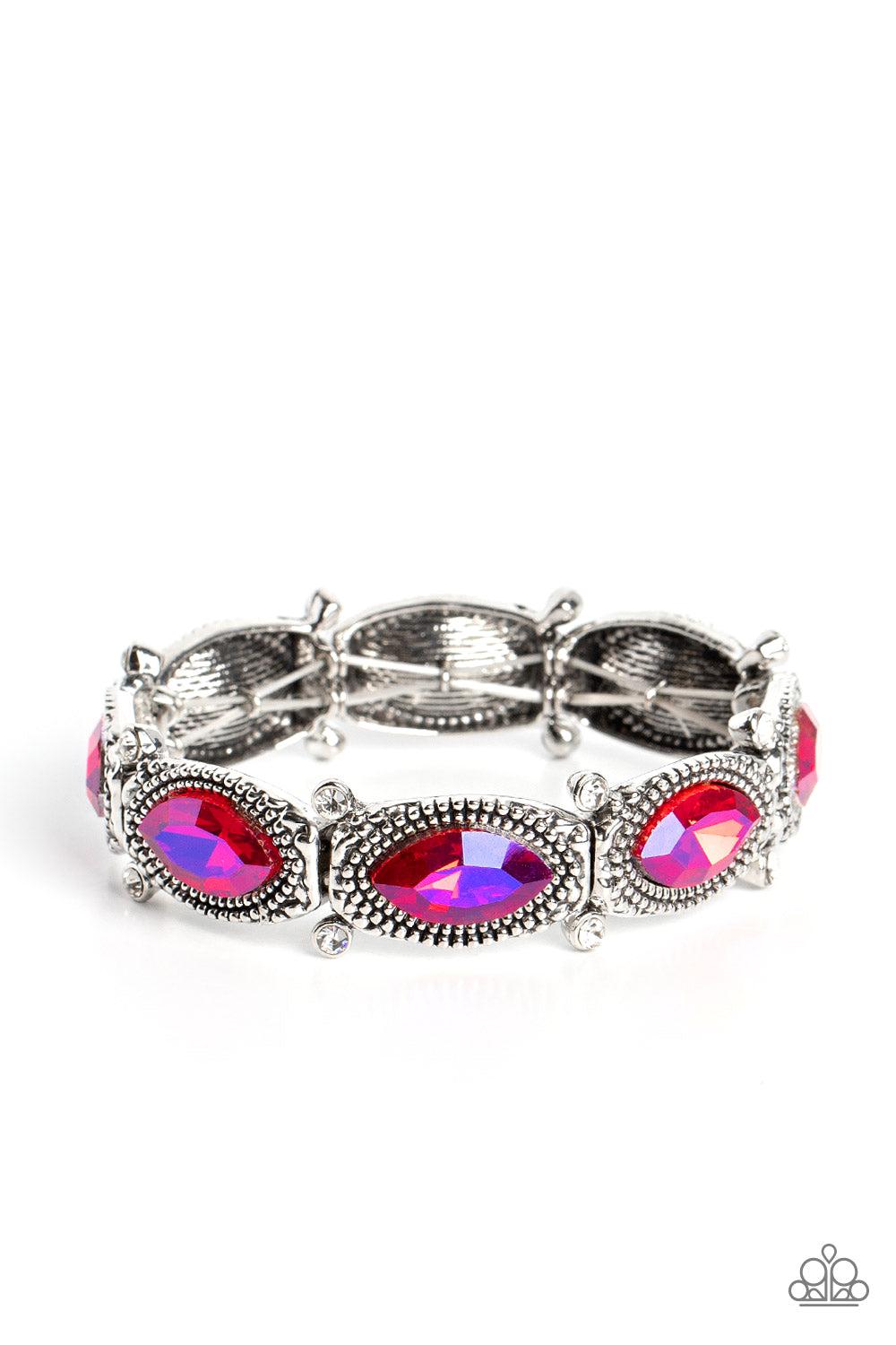 Dancing Diva Pink Rhinestone Bracelet - Paparazzi Accessories- lightbox - CarasShop.com - $5 Jewelry by Cara Jewels