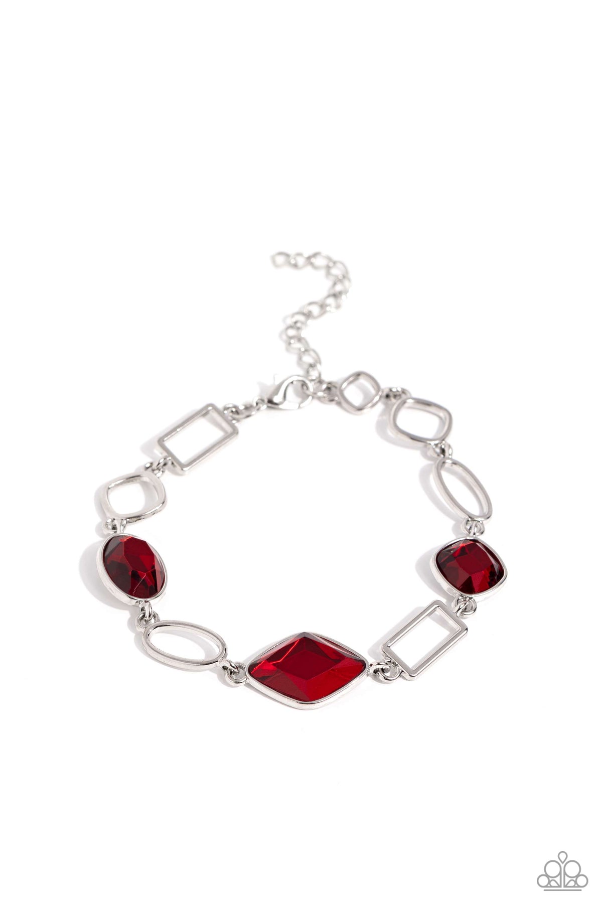 Dazzle for Days Red Rhinestone Bracelet - Paparazzi Accessories- lightbox - CarasShop.com - $5 Jewelry by Cara Jewels