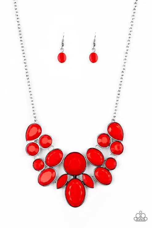 Demi Diva Red Necklace - Paparazzi Accessories- lightbox - CarasShop.com - $5 Jewelry by Cara Jewels