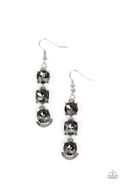 Determined To Dazzle Silver Earrings - Paparazzi Accessories- lightbox - CarasShop.com - $5 Jewelry by Cara Jewels