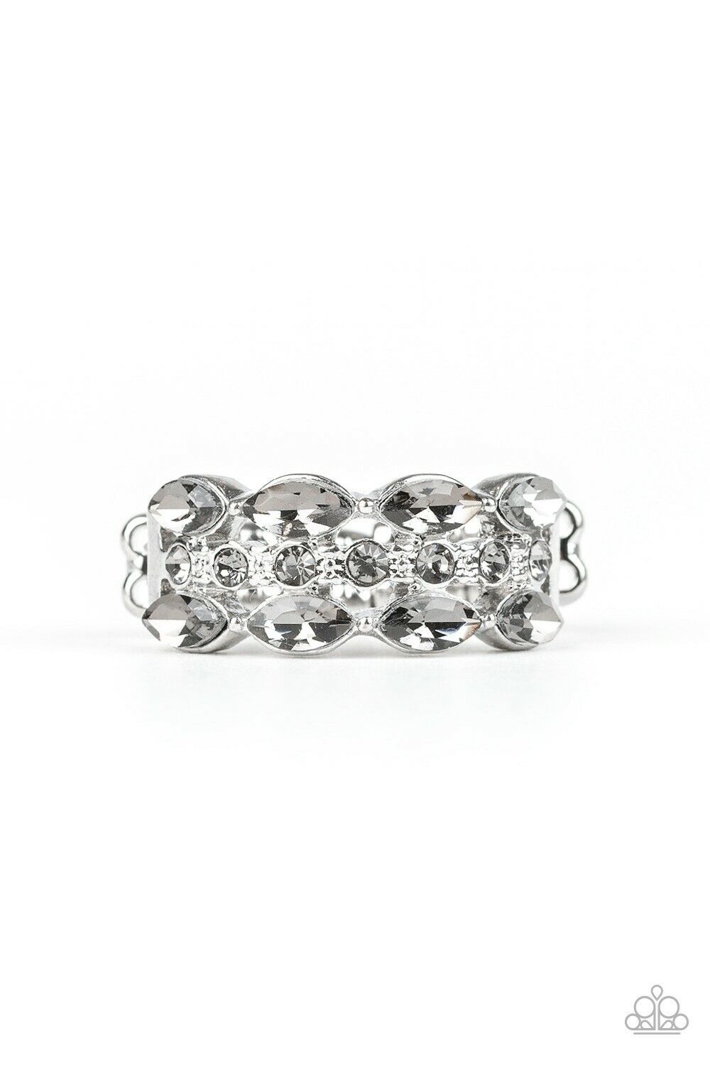 Distractingly Demure White Ring - Paparazzi Accessories- lightbox - CarasShop.com - $5 Jewelry by Cara Jewels
