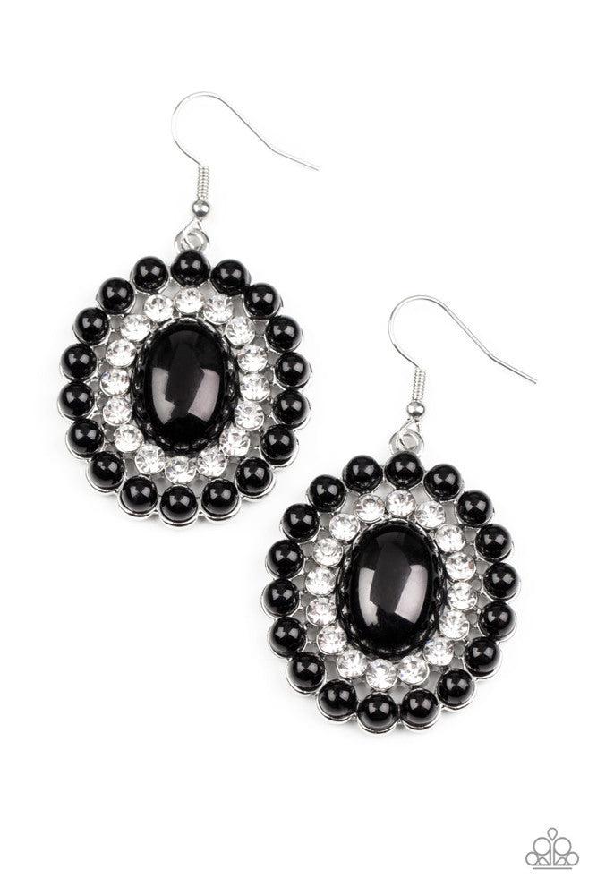 Dolled Up Dazzle Black Earrings - Paparazzi Accessories- lightbox - CarasShop.com - $5 Jewelry by Cara Jewels