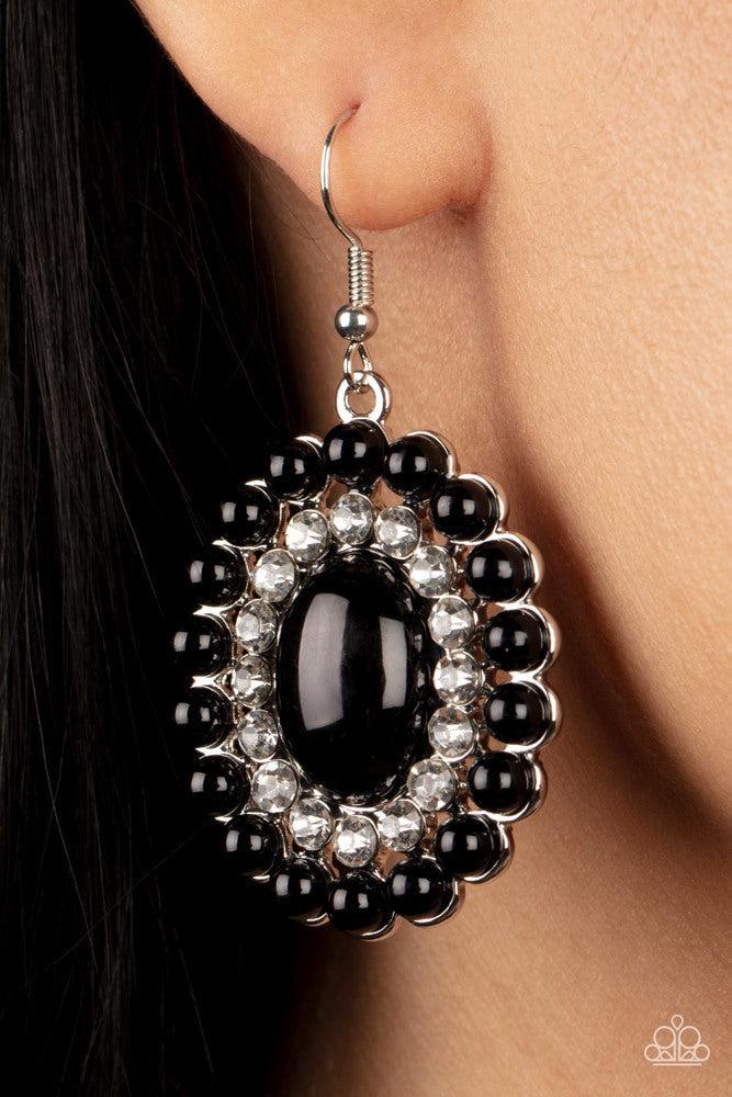 Dolled Up Dazzle Black Earrings - Paparazzi Accessories- lightbox - CarasShop.com - $5 Jewelry by Cara Jewels