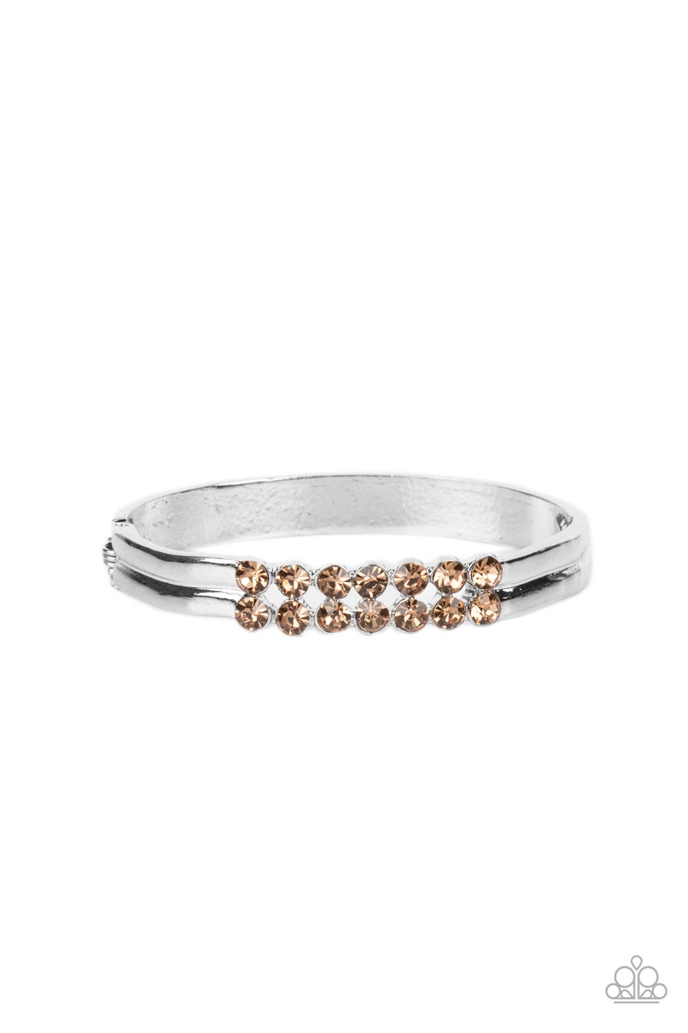 Doubled Down Dazzle Brown Rhinestone Bracelet - Paparazzi Accessories- lightbox - CarasShop.com - $5 Jewelry by Cara Jewels