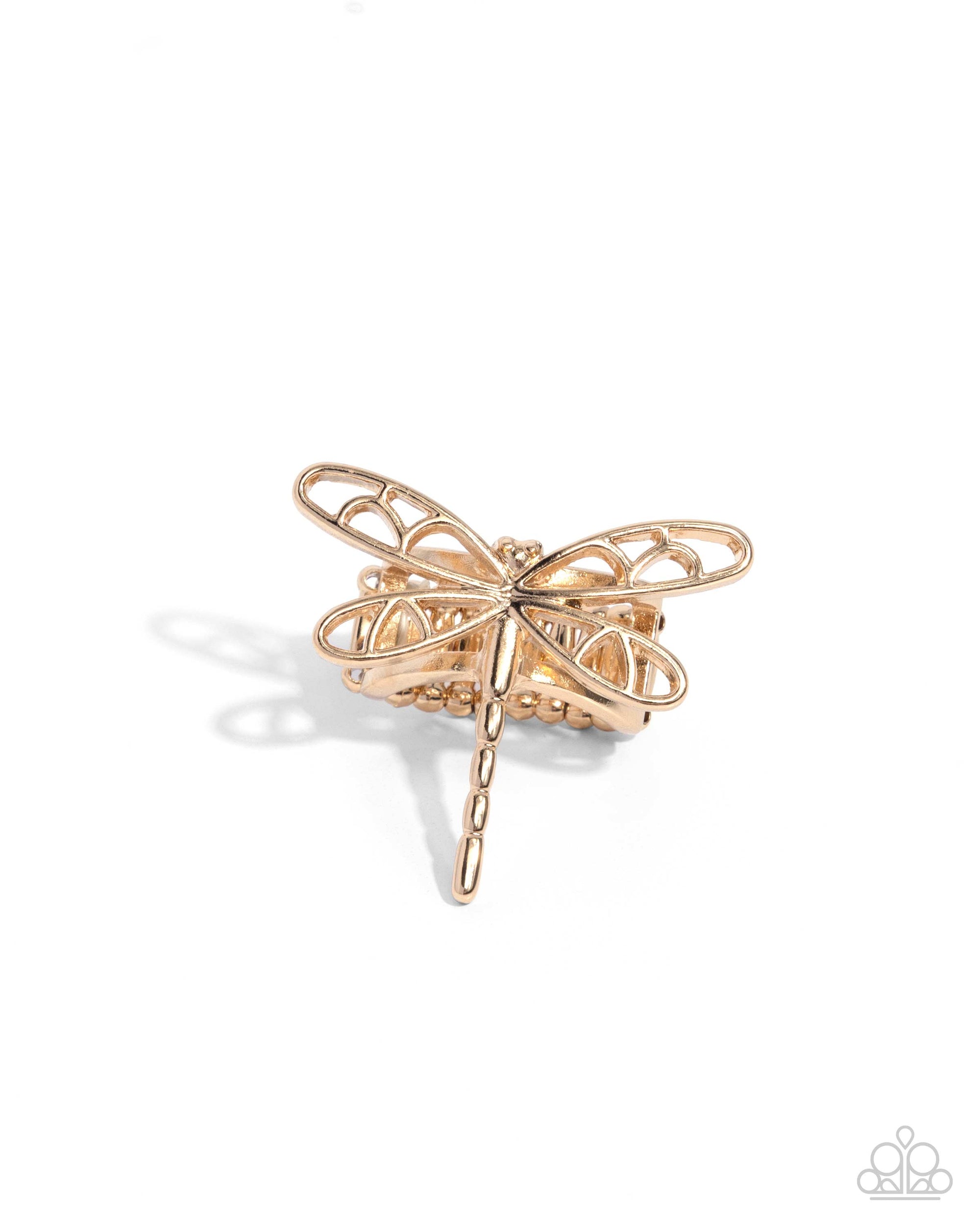 Dragonfly Depth Gold Ring - Paparazzi Accessories- lightbox - CarasShop.com - $5 Jewelry by Cara Jewels