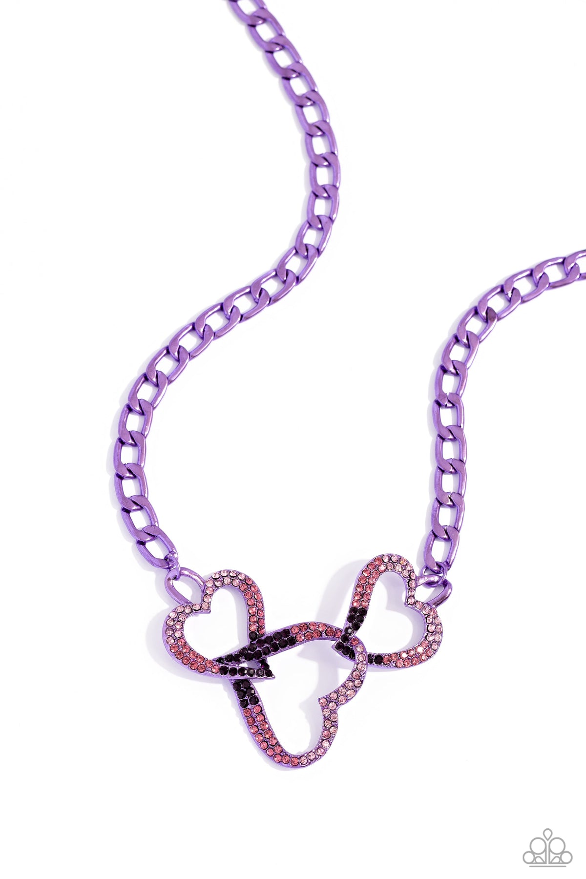 Eclectically Enamored Purple Heart Necklace - Paparazzi Accessories- lightbox - CarasShop.com - $5 Jewelry by Cara Jewels