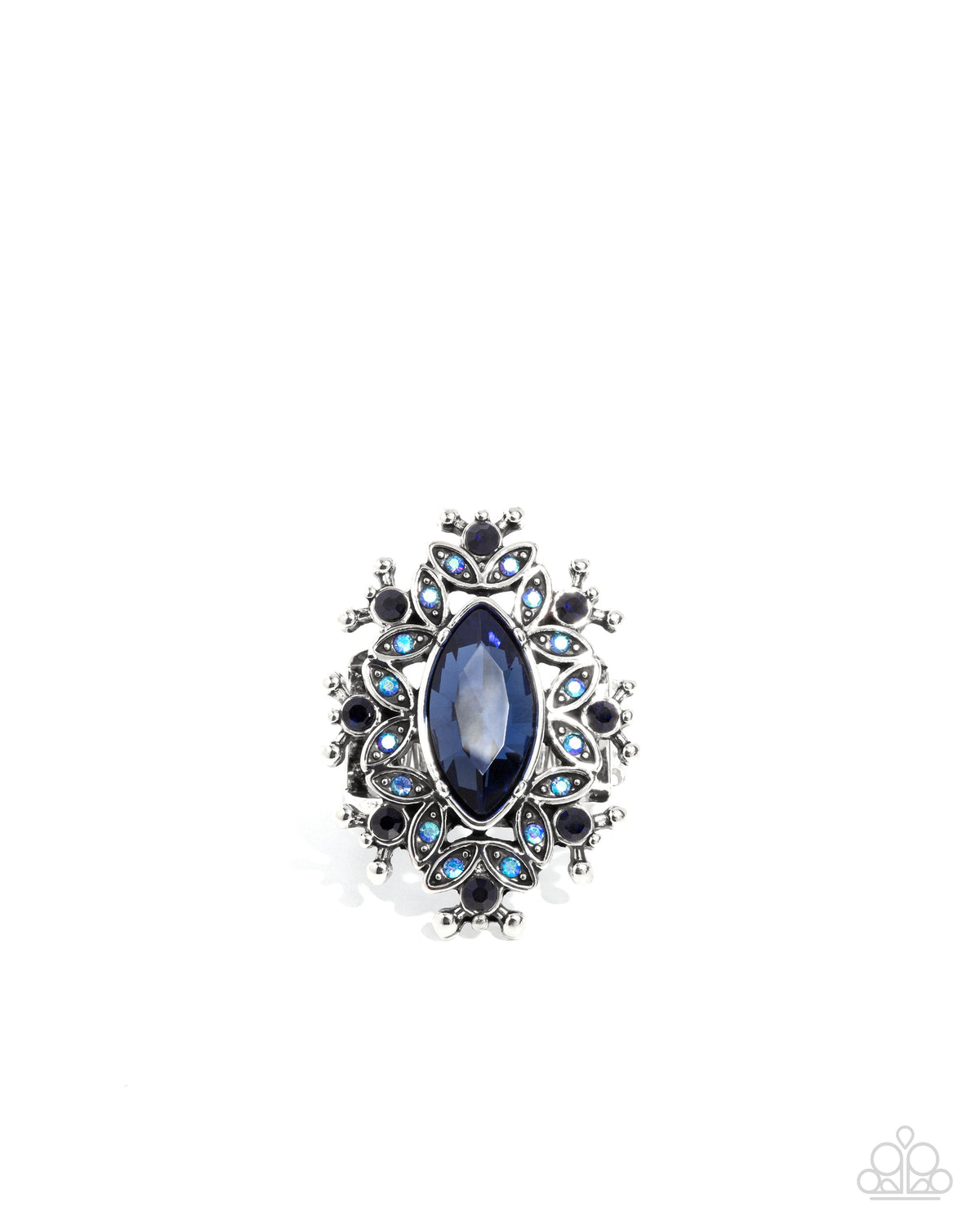 Elaborate Effect Blue Gem Ring - Paparazzi Accessories- lightbox - CarasShop.com - $5 Jewelry by Cara Jewels