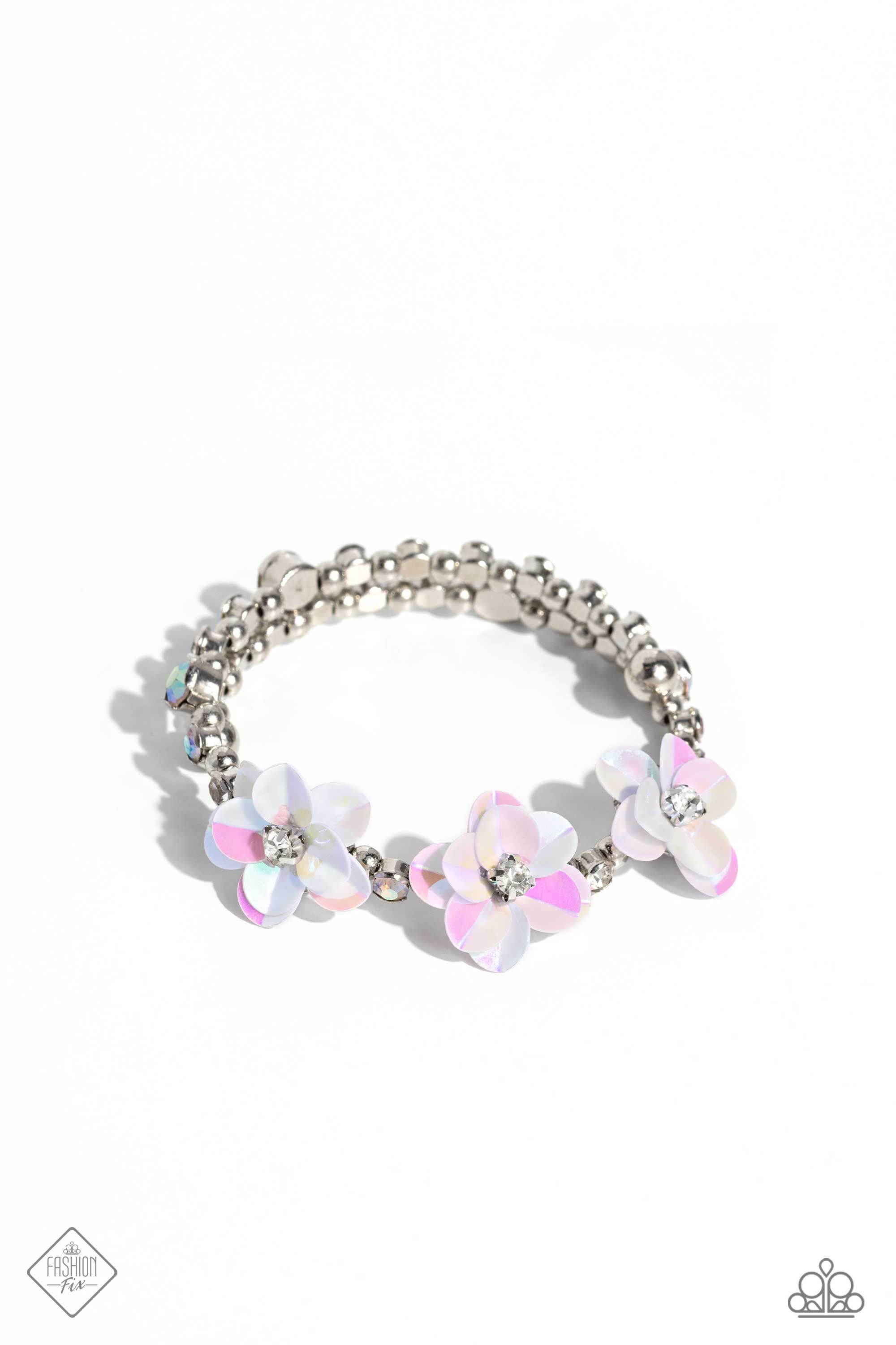Endlessly Ethereal Multi Floral Coil Bracelet - Paparazzi Accessories- lightbox - CarasShop.com - $5 Jewelry by Cara Jewels