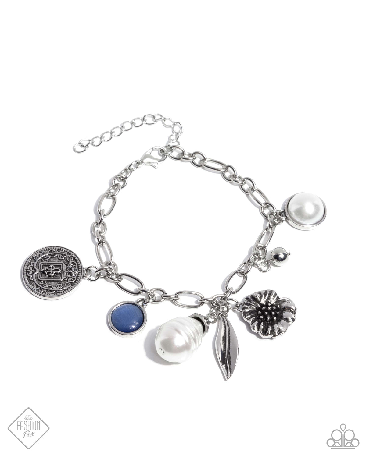 Enduring Energy Blue Charm Bracelet - Paparazzi Accessories- lightbox - CarasShop.com - $5 Jewelry by Cara Jewels