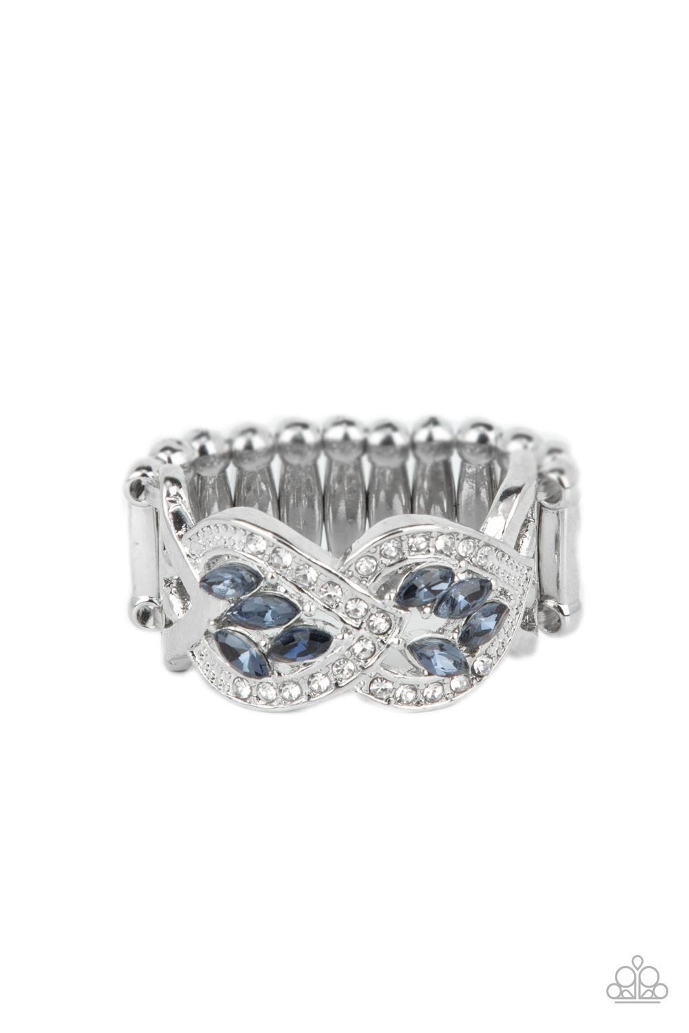 Engagement Party Posh Blue Rhinestone Ring - Paparazzi Accessories- lightbox - CarasShop.com - $5 Jewelry by Cara Jewels