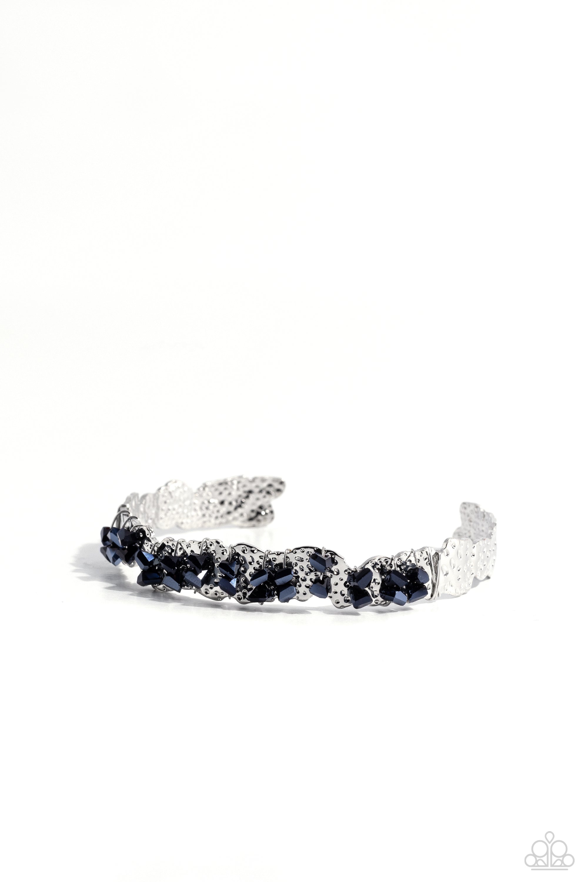 Enticingly Icy Blue Rhinestone Cuff Bracelet - Paparazzi Accessories- lightbox - CarasShop.com - $5 Jewelry by Cara Jewels