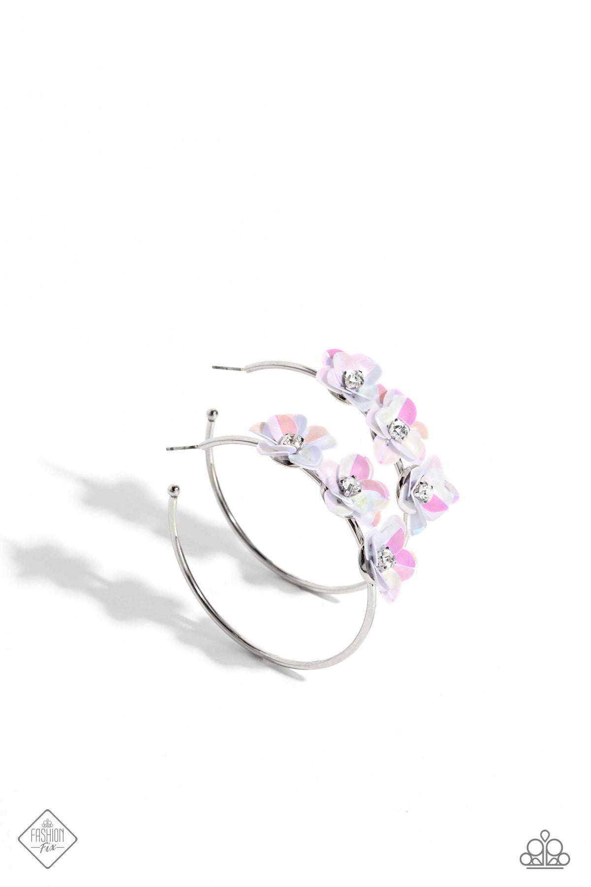 Ethereal Embellishment Multi Floral Hoop Earrings - Paparazzi Accessories- lightbox - CarasShop.com - $5 Jewelry by Cara Jewels