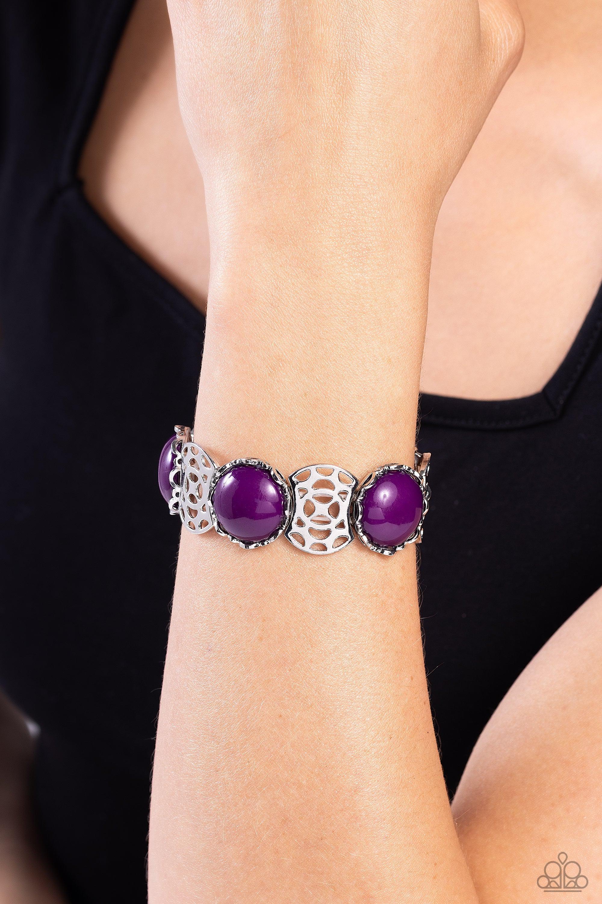 Ethereal Excursion Purple Bracelet - Paparazzi Accessories- lightbox - CarasShop.com - $5 Jewelry by Cara Jewels