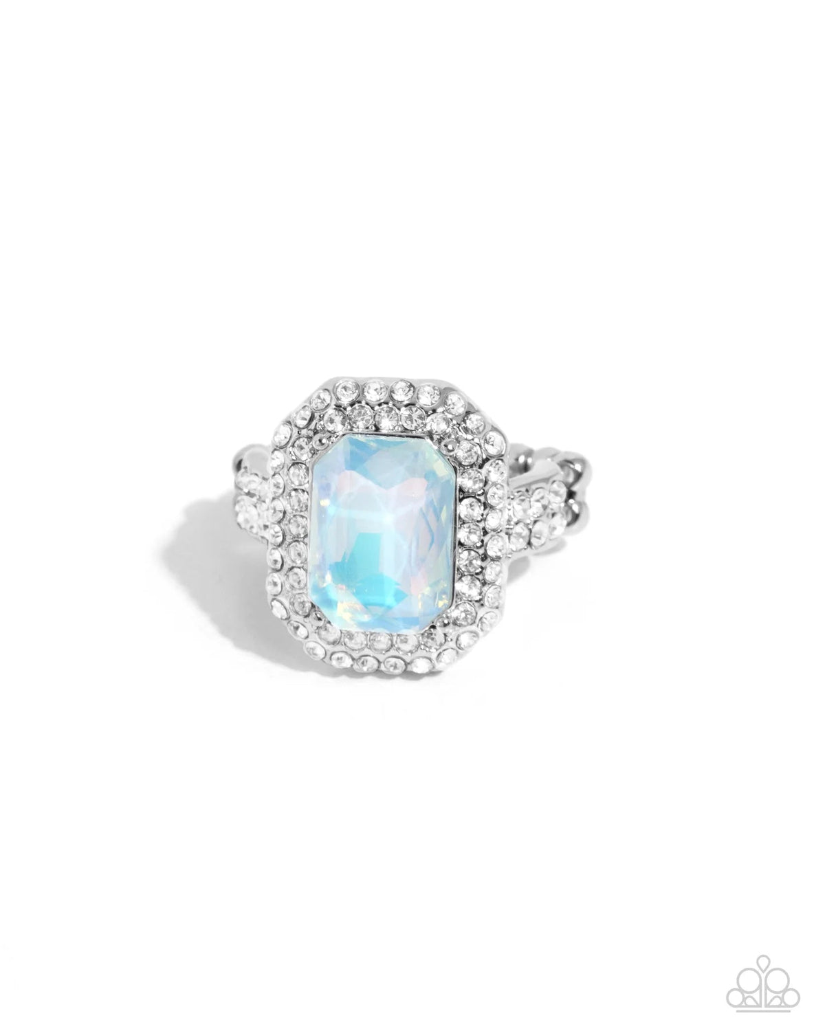 Faceted Fidelity Blue Opalescent Gem Ring - Paparazzi Accessories- lightbox - CarasShop.com - $5 Jewelry by Cara Jewels