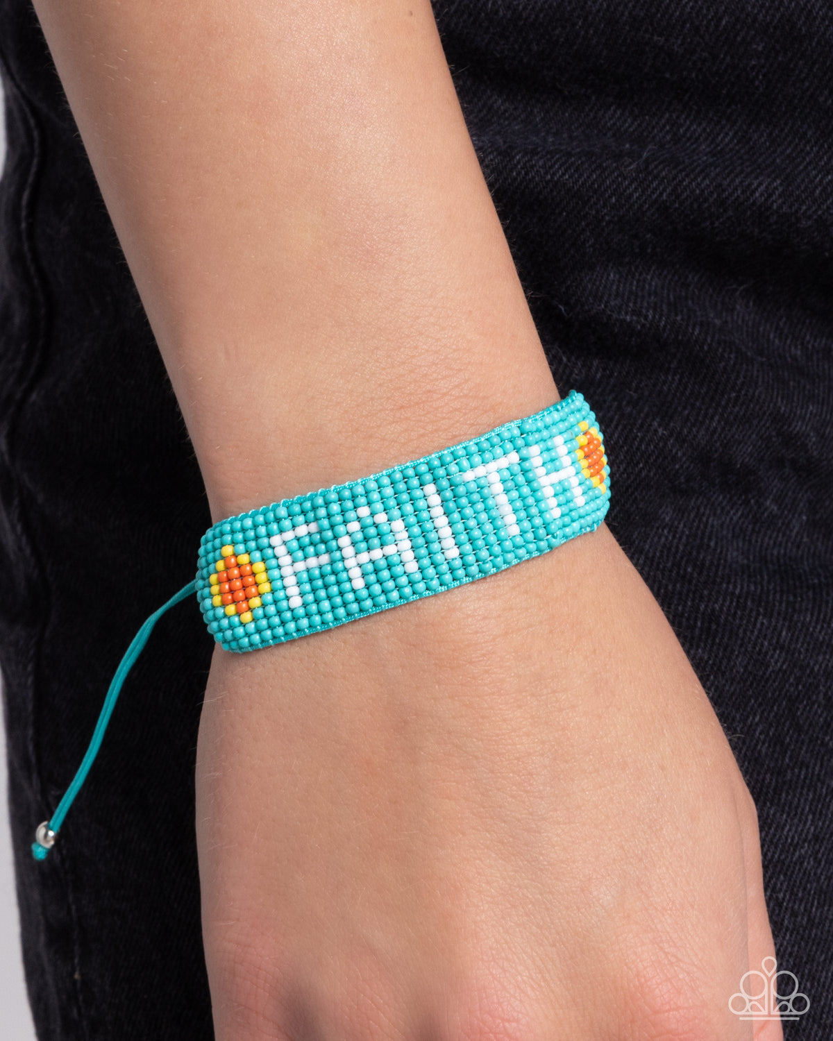 Faithful Foundation Multi Turquoise Blue Seed Bead Inspirational Urban Bracelet - Paparazzi Accessories-on model - CarasShop.com - $5 Jewelry by Cara Jewels