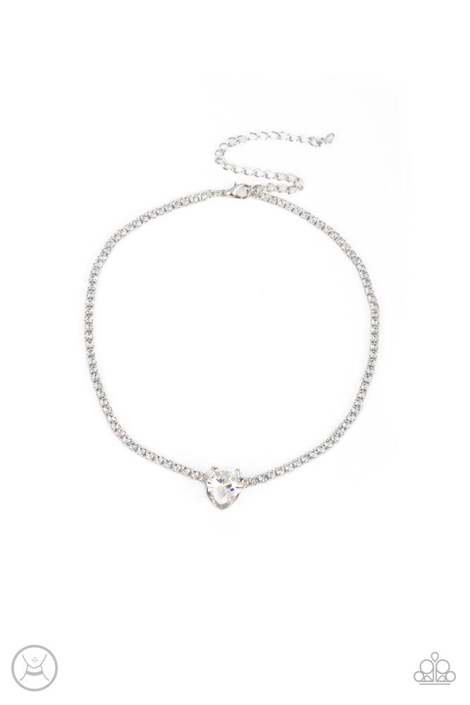 Flirty Fiance White Necklace - Paparazzi Accessories- lightbox - CarasShop.com - $5 Jewelry by Cara Jewels