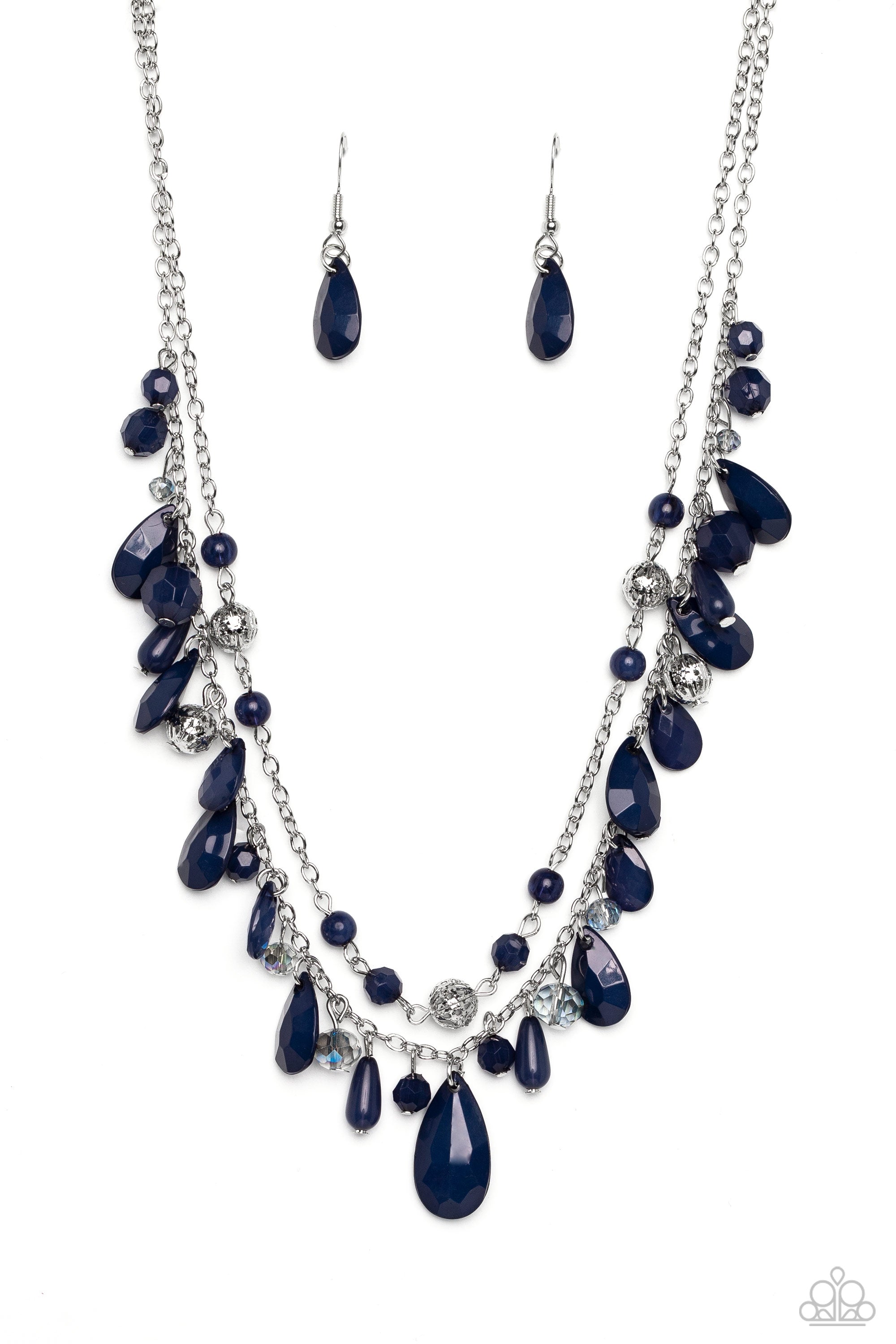 Flirty Flood Blue Necklace - Paparazzi Accessories- lightbox - CarasShop.com - $5 Jewelry by Cara Jewels