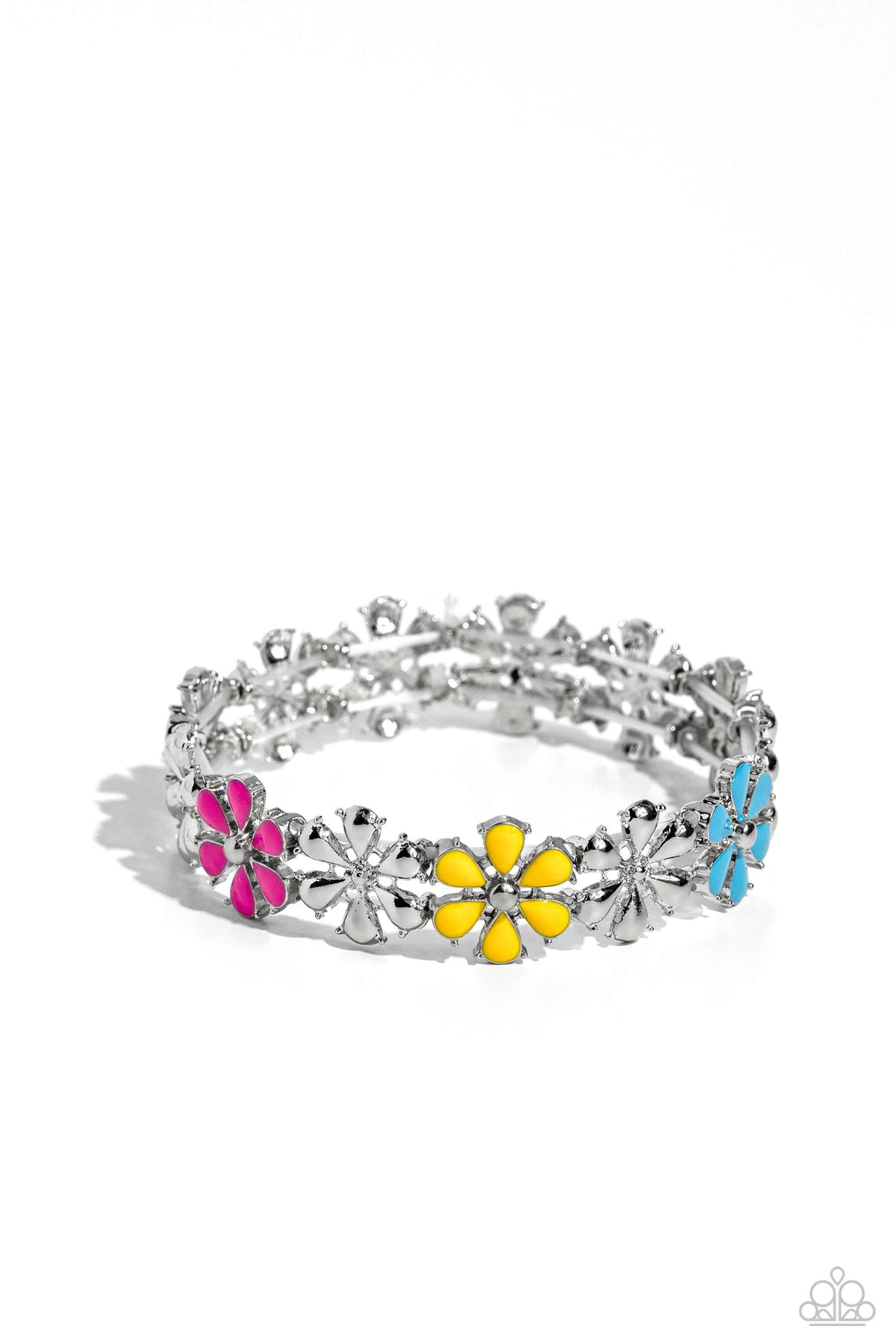 Floral Fair Multi Flower Bracelet - Paparazzi Accessories- lightbox - CarasShop.com - $5 Jewelry by Cara Jewels