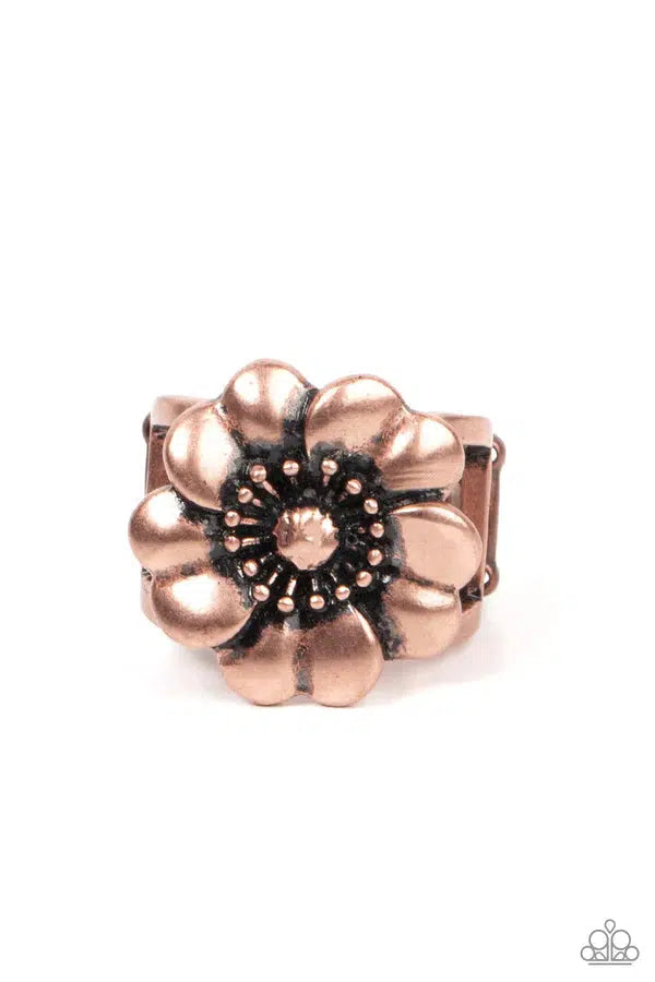 Floral Farmstead Copper Ring - Paparazzi Accessories- lightbox - CarasShop.com - $5 Jewelry by Cara Jewels