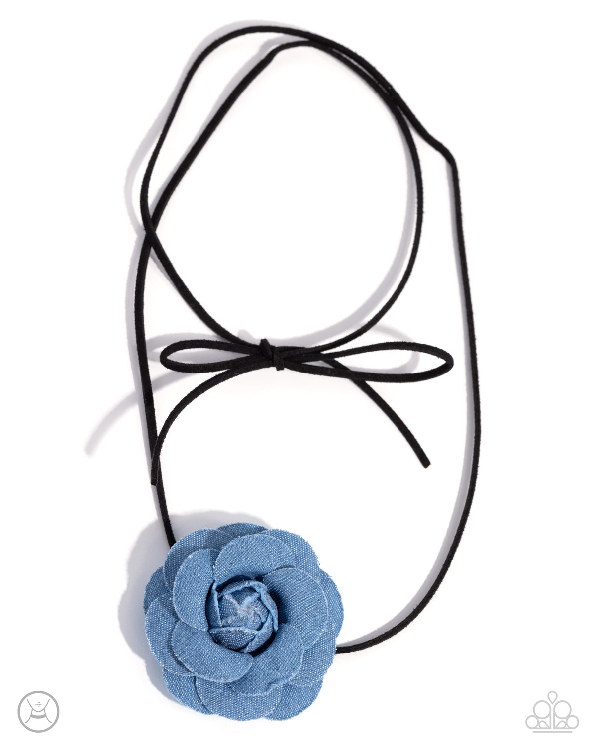 Floral Folktale Black &amp; Blue Flower Choker Necklace - Paparazzi Accessories- lightbox - CarasShop.com - $5 Jewelry by Cara Jewels
