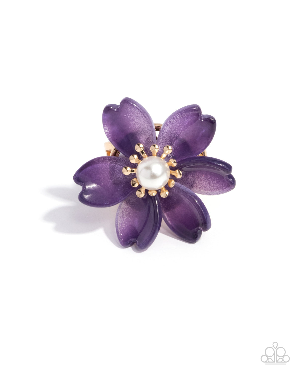 Floral Force Purple Flower Ring - Paparazzi Accessories- lightbox - CarasShop.com - $5 Jewelry by Cara Jewels