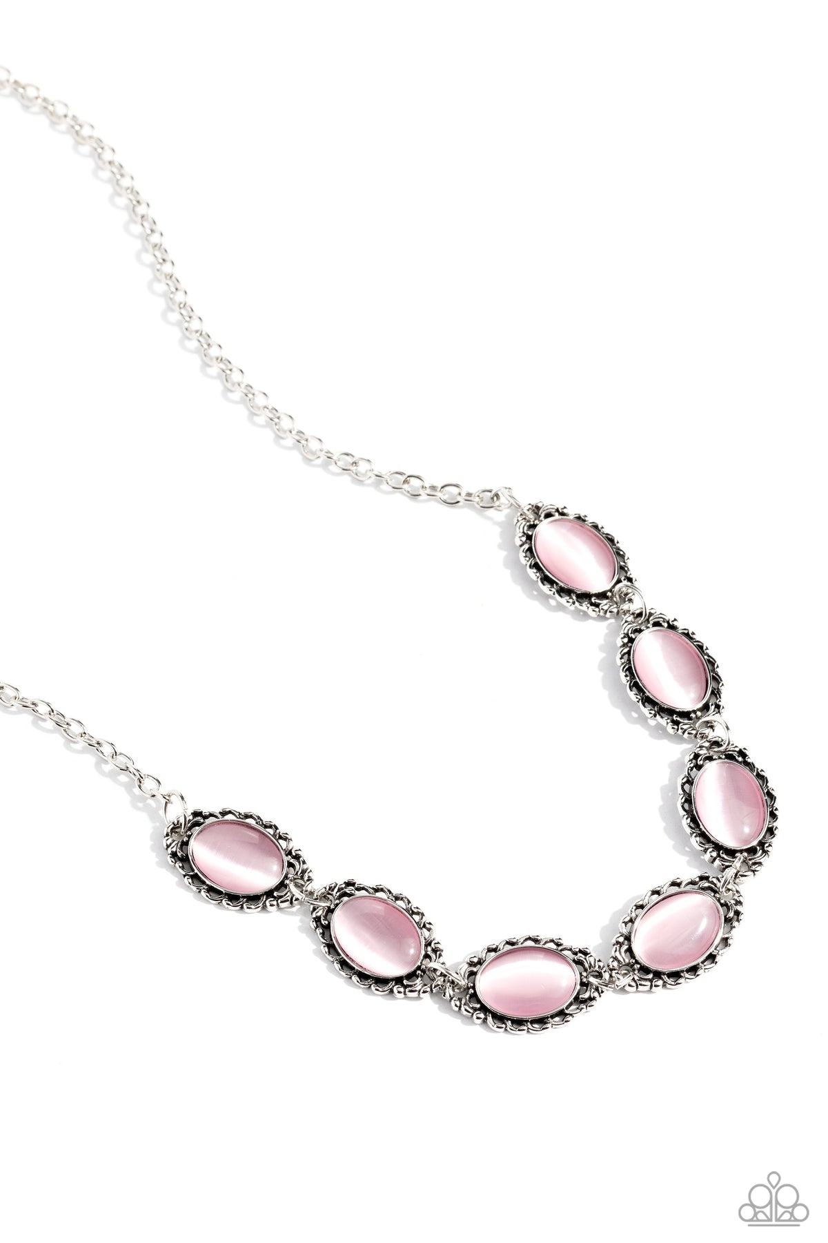 Framed in France Pink Cat&#39;s Eye Stone Necklace - Paparazzi Accessories- lightbox - CarasShop.com - $5 Jewelry by Cara Jewels