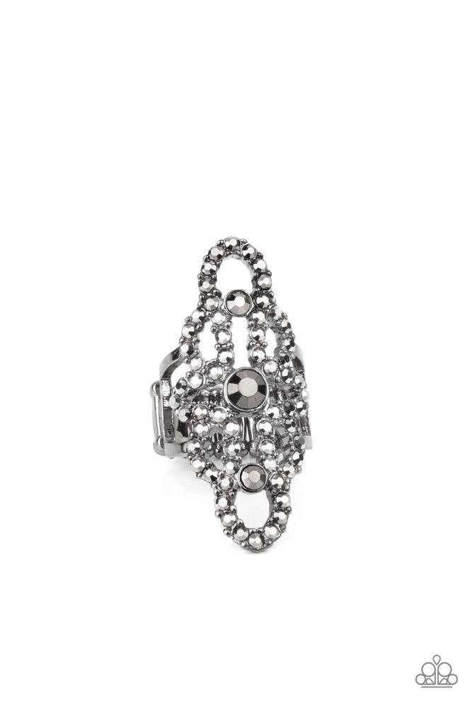 Futuristic Free Spirit Black Ring - Paparazzi Accessories- lightbox - CarasShop.com - $5 Jewelry by Cara Jewels