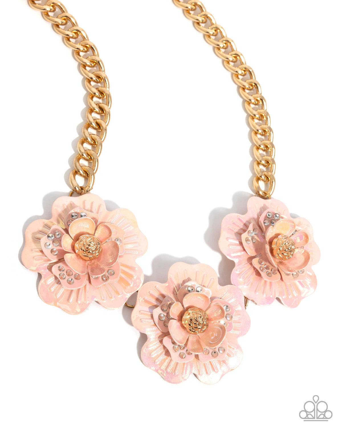 Gala Genre Pink Floral Necklace - Paparazzi Accessories- lightbox - CarasShop.com - $5 Jewelry by Cara Jewels