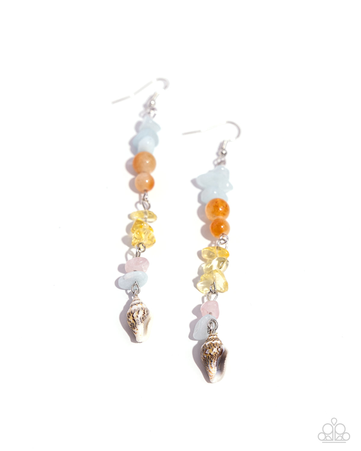 Game of STONES Multi Stone &amp; Seashell Earrings - Paparazzi Accessories- lightbox - CarasShop.com - $5 Jewelry by Cara Jewels