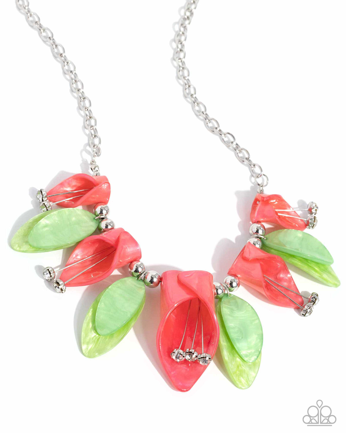 Garden Gaze Multi Acrylic Floral Necklace - Paparazzi Accessories- lightbox - CarasShop.com - $5 Jewelry by Cara Jewels