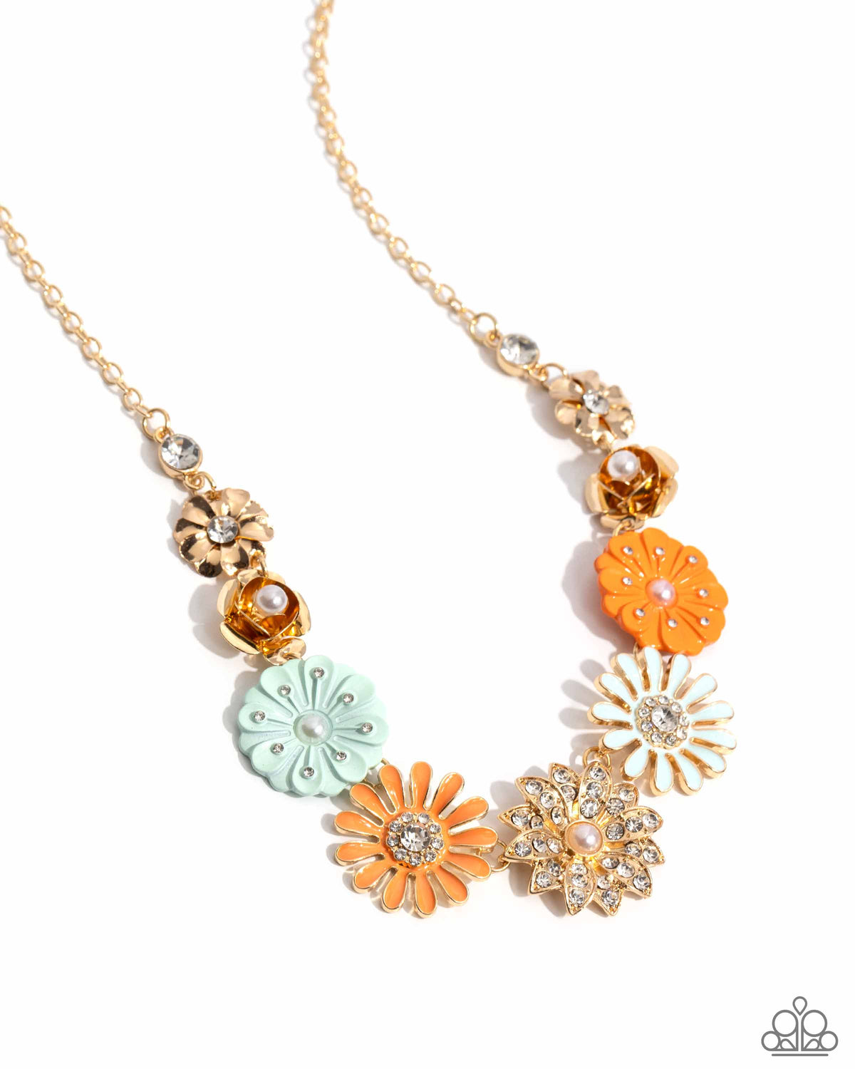 Garden Gesture Multi Flower Necklace - Paparazzi Accessories- lightbox - CarasShop.com - $5 Jewelry by Cara Jewels