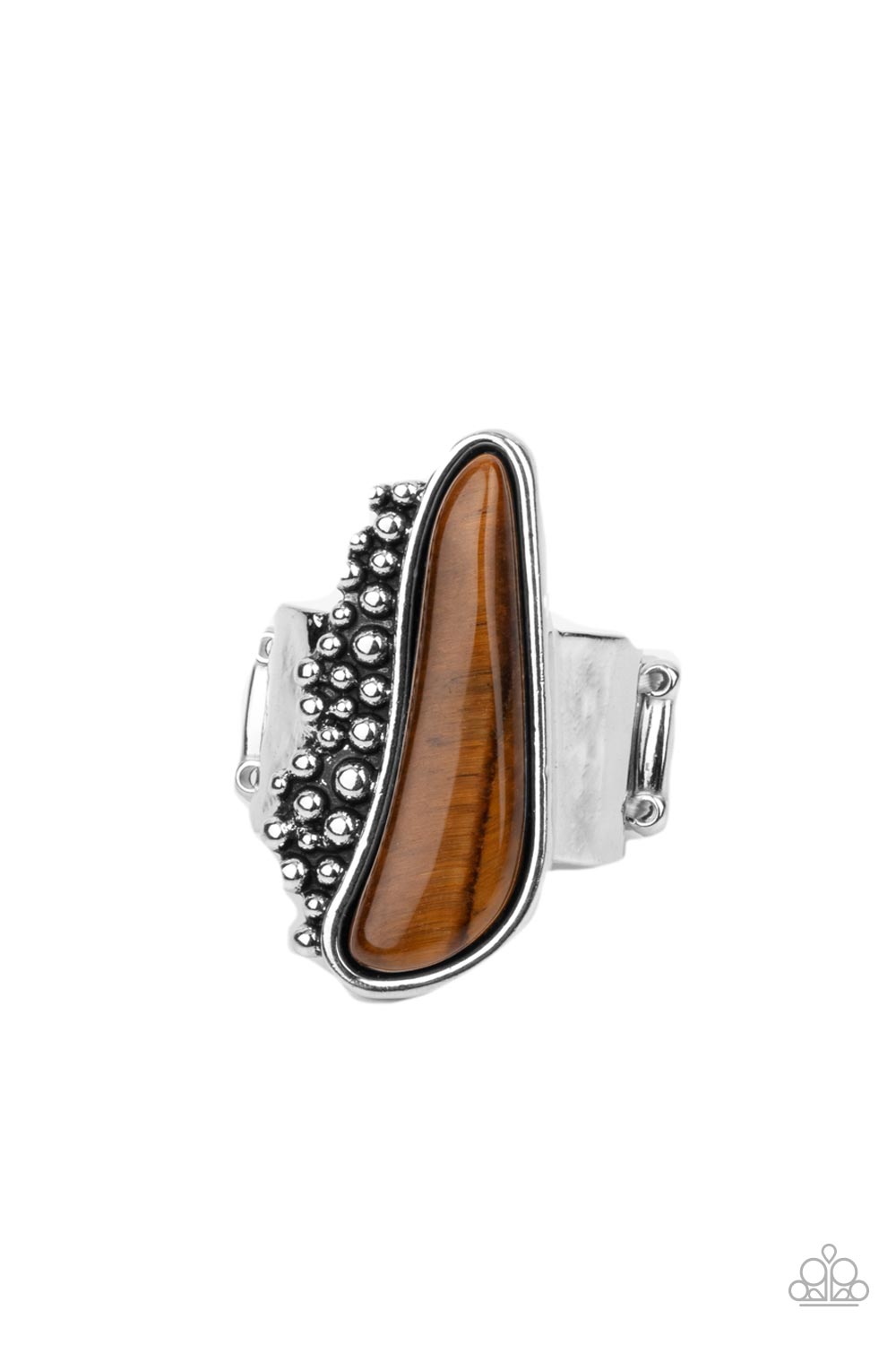 Gemstone Guide Brown Tiger's Eye Stone Ring - Paparazzi Accessories- lightbox - CarasShop.com - $5 Jewelry by Cara Jewels