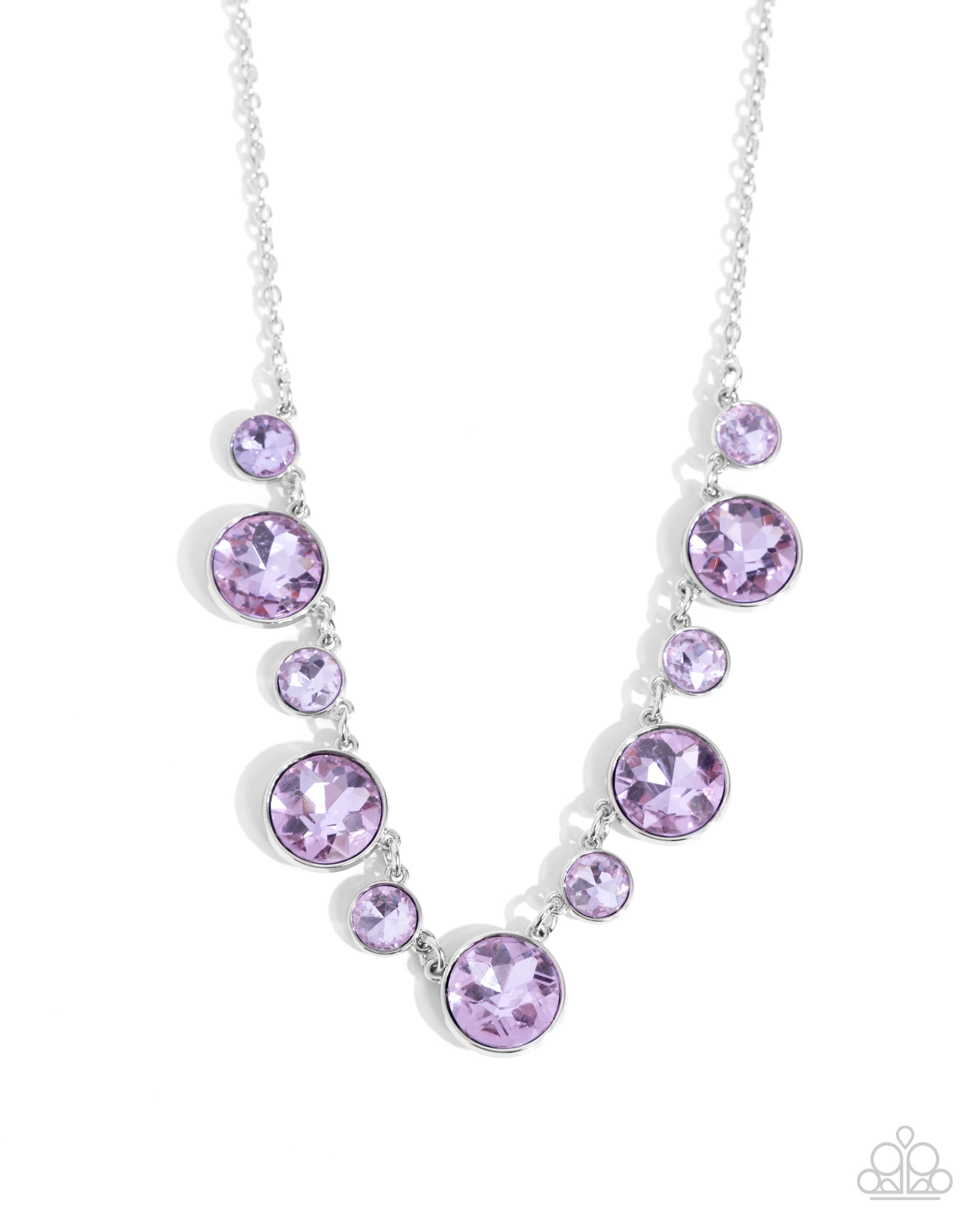 Genteel Gallery Purple Rhinestone Necklace - Paparazzi Accessories- lightbox - CarasShop.com - $5 Jewelry by Cara Jewels