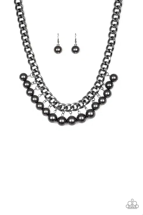 Get Off My Runway Black Pearl Necklace - Paparazzi Accessories- lightbox - CarasShop.com - $5 Jewelry by Cara Jewels