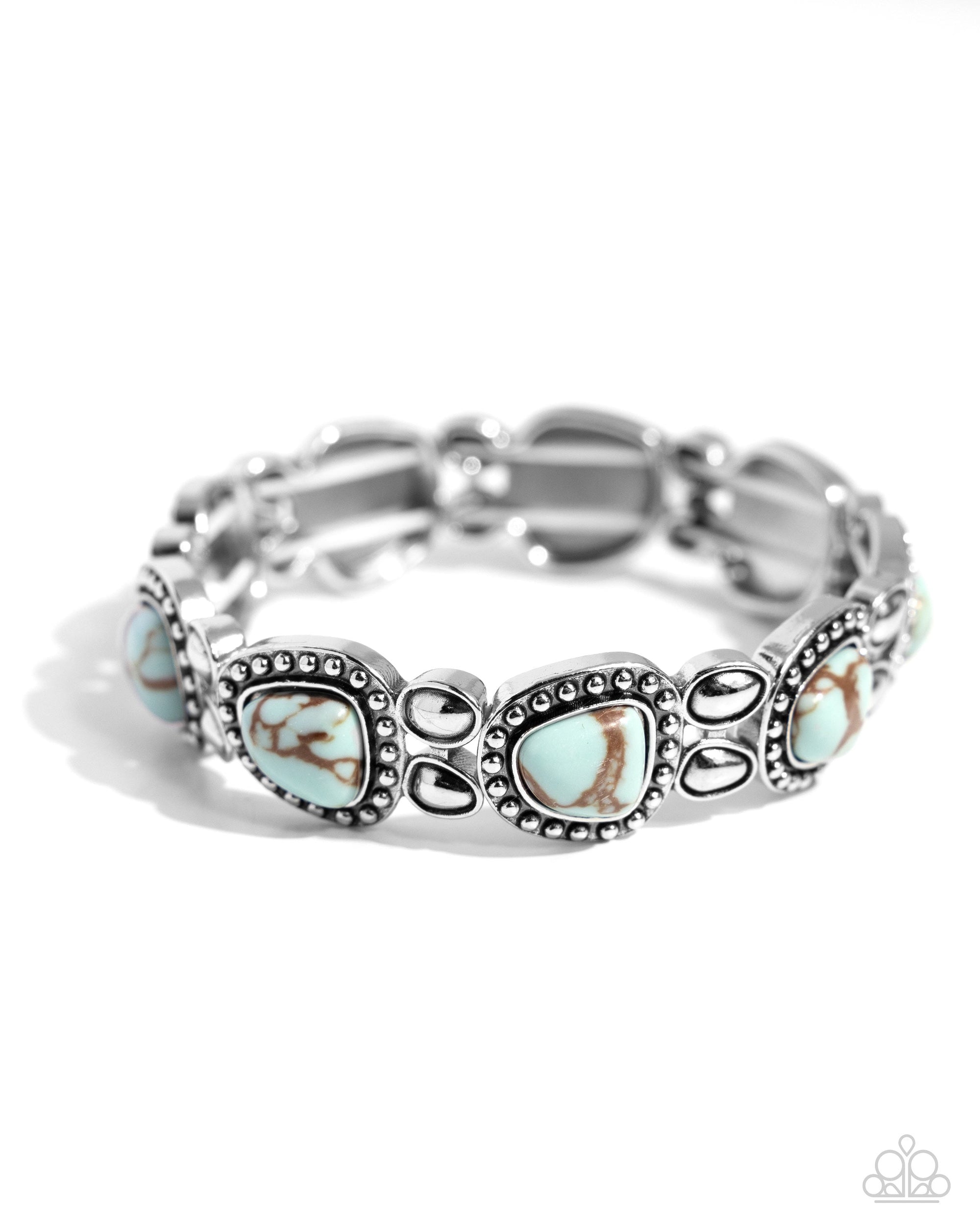 Harmonious Headliner Blue Stone Bracelet - Paparazzi Accessories- lightbox - CarasShop.com - $5 Jewelry by Cara Jewels