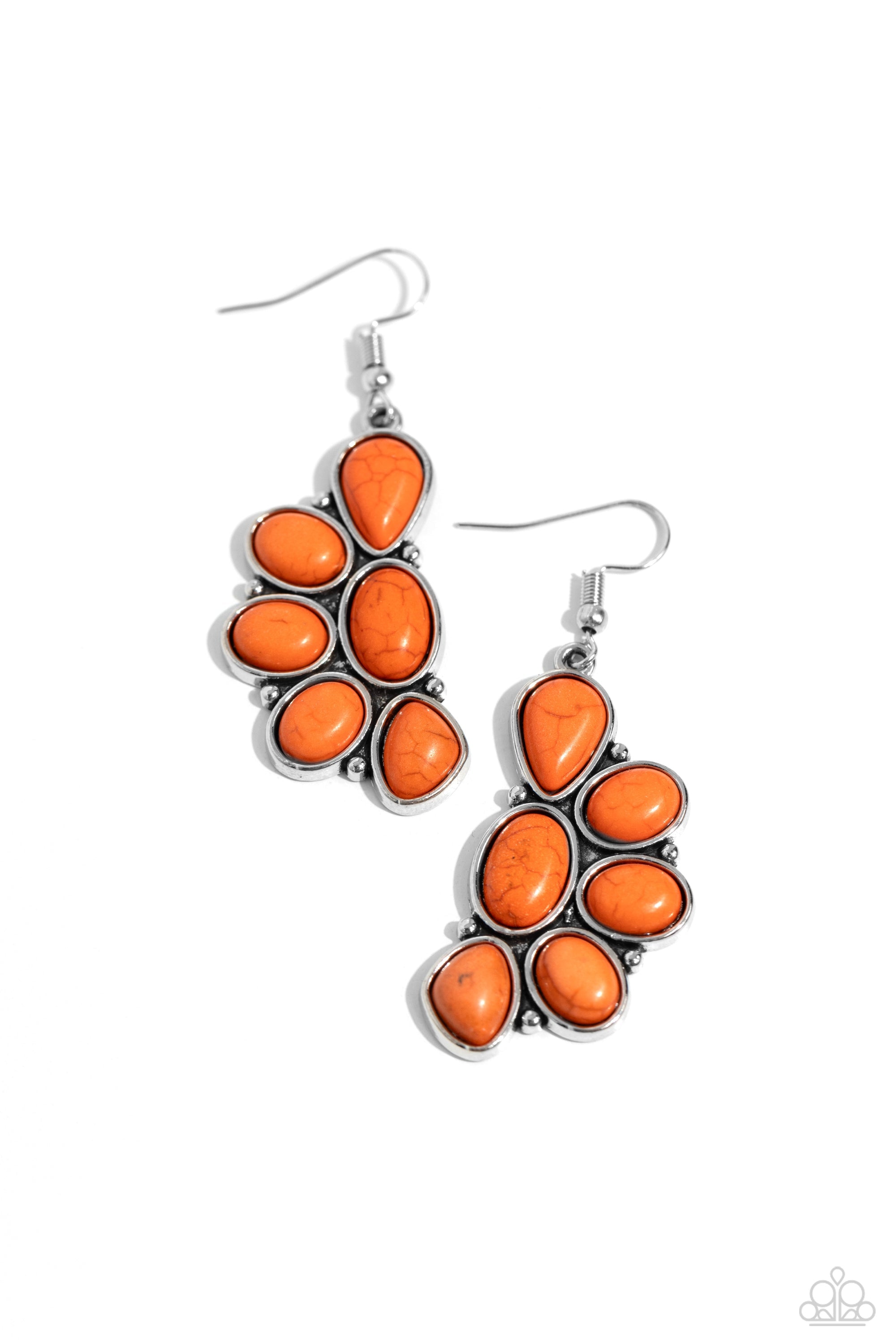 Havasu Hideaway Orange Stone Earrings - Paparazzi Accessories- lightbox - CarasShop.com - $5 Jewelry by Cara Jewels