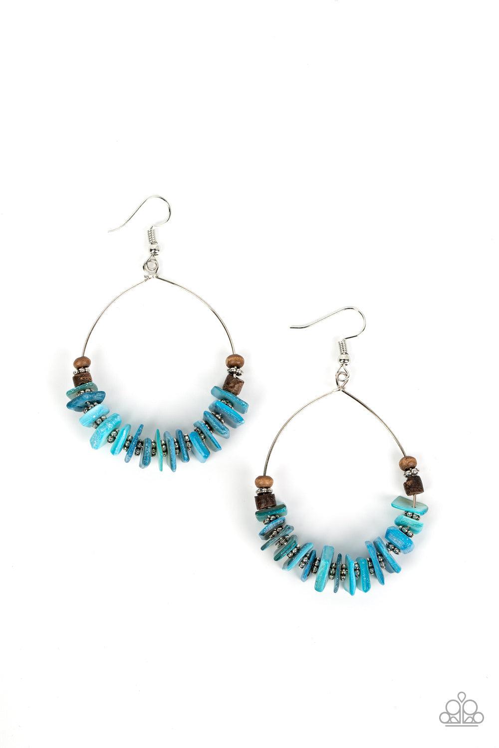 Hawaiian Kiss Blue Pebble Earrings - Paparazzi Accessories- lightbox - CarasShop.com - $5 Jewelry by Cara Jewels