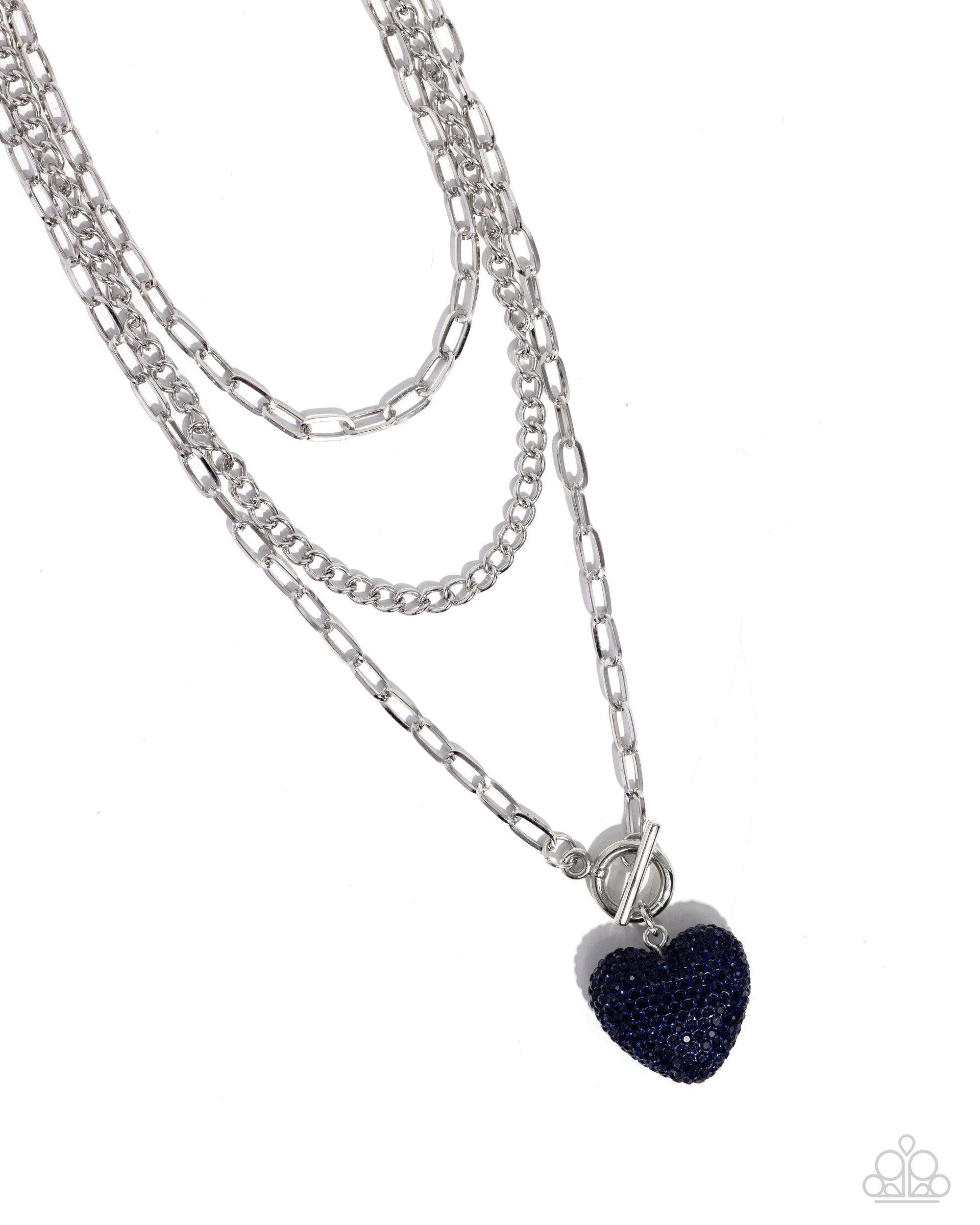 HEART Gallery Blue Necklace - Paparazzi Accessories- lightbox - CarasShop.com - $5 Jewelry by Cara Jewels