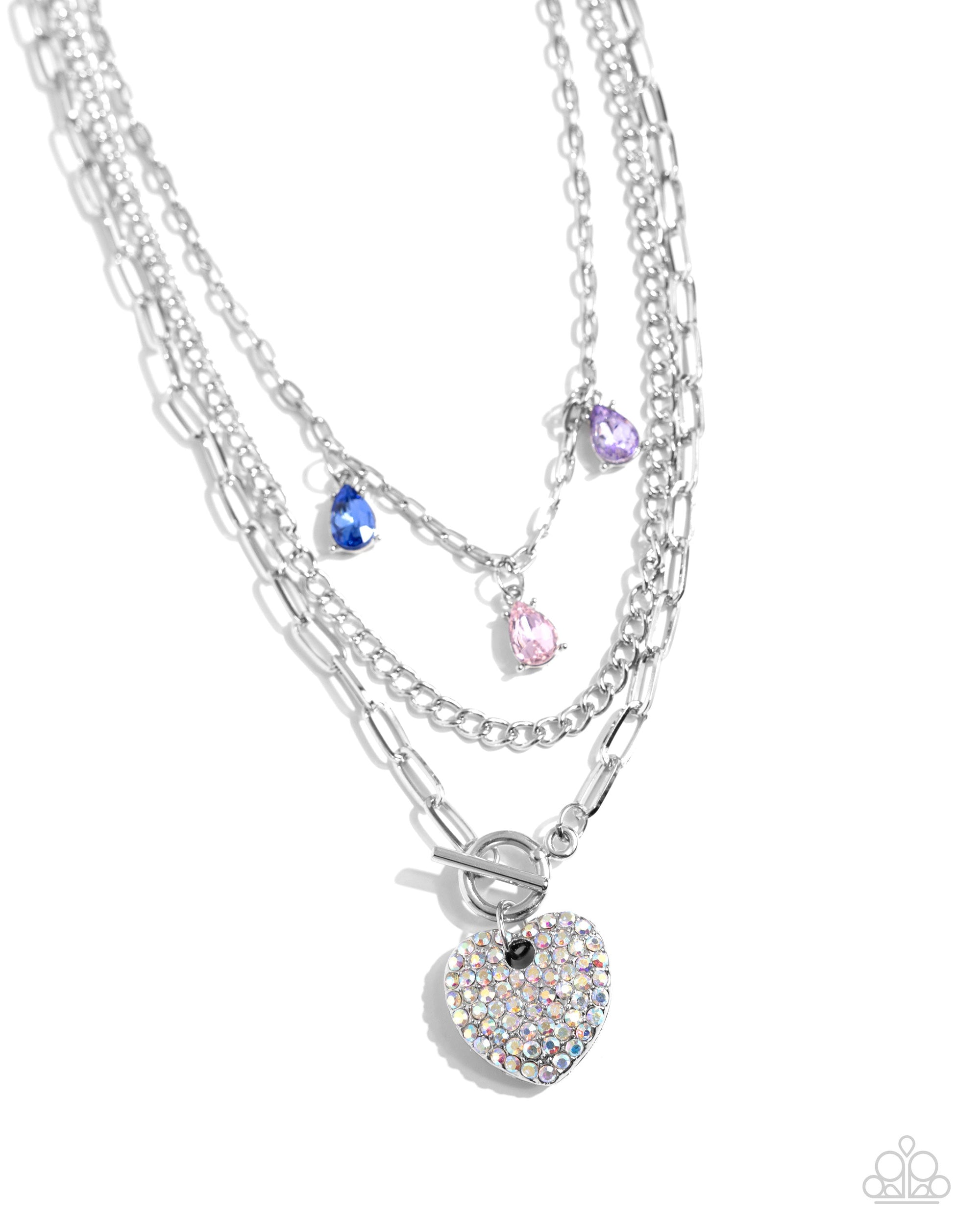 HEART History Multi Gem Necklace - Paparazzi Accessories- lightbox - CarasShop.com - $5 Jewelry by Cara Jewels