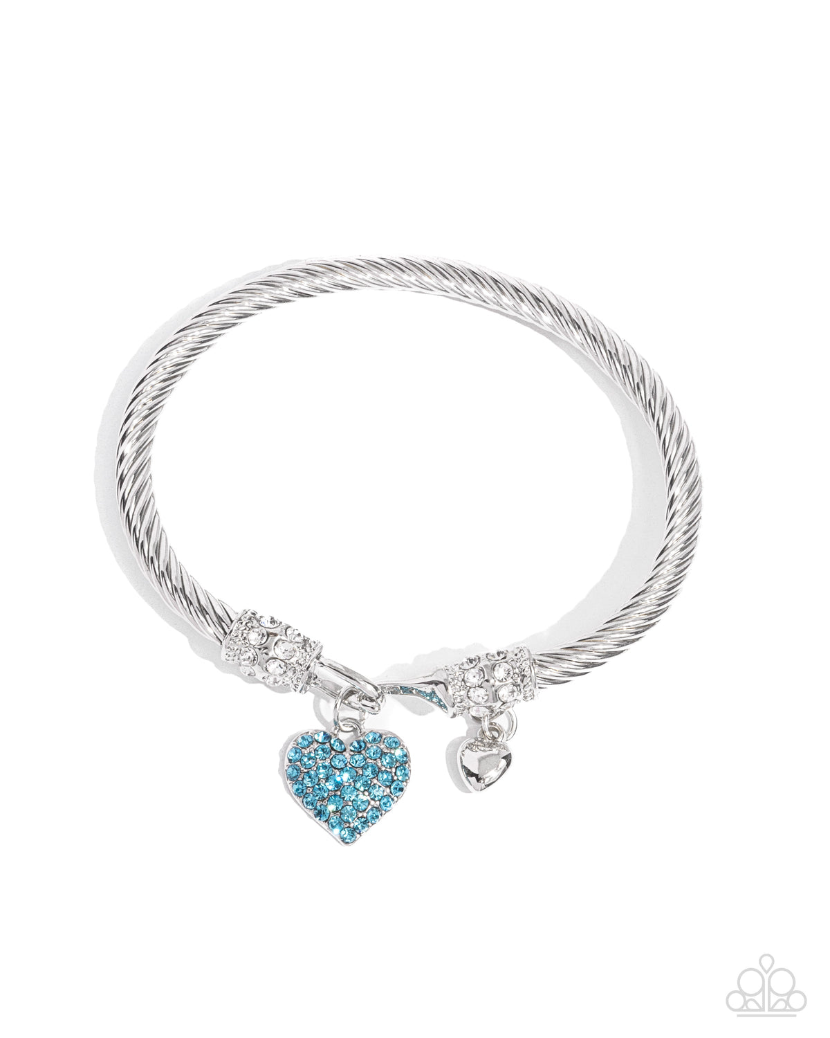 Heart Hour Blue Rhinestone Bracelet - Paparazzi Accessories- lightbox - CarasShop.com - $5 Jewelry by Cara Jewels