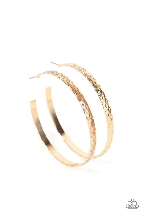 HOOP-De-Do Gold Hoop Earrings - Paparazzi Accessories- lightbox - CarasShop.com - $5 Jewelry by Cara Jewels