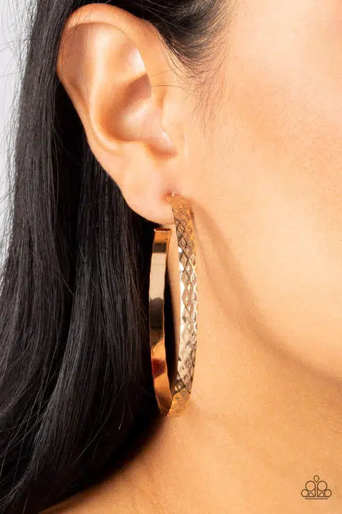 HOOP-De-Do Gold Hoop Earrings - Paparazzi Accessories- on model - CarasShop.com - $5 Jewelry by Cara Jewels