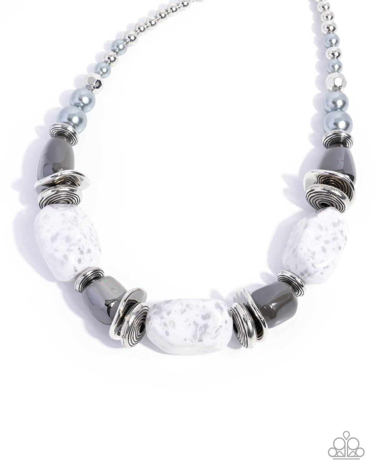 In Good Glazes Chunky Silver Necklace - Paparazzi Accessories- lightbox - CarasShop.com - $5 Jewelry by Cara Jewels