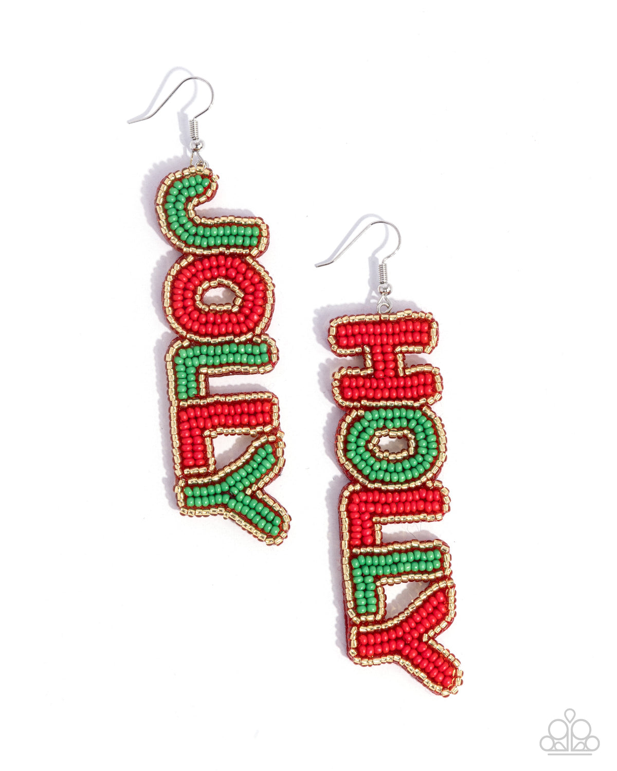 Jolly Holiday Multi Red &amp; Green Seed Bead Earrings - Paparazzi Accessories- lightbox - CarasShop.com - $5 Jewelry by Cara Jewels